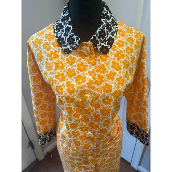 Rare Designer l Love Moschino Bright Orange Floral Unlined Lightweight Coat Sz 4 - Picture 12 of 14
